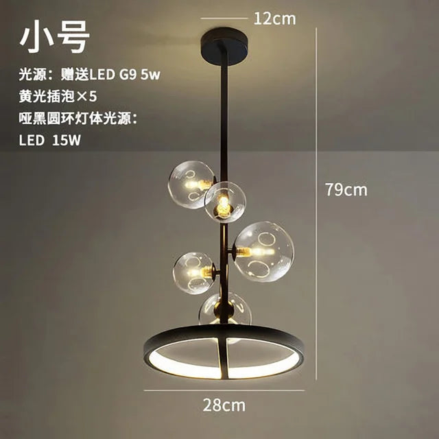 lustre moderne en verre design pour décoration intérieure élégante