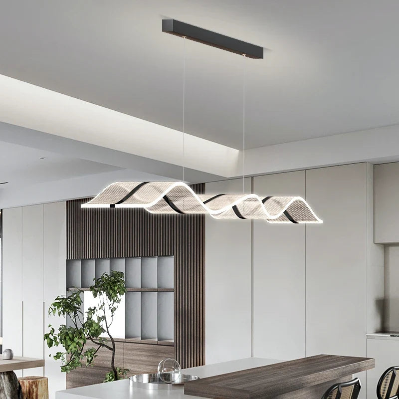 suspension acrylique forme de vague moderne nordique
