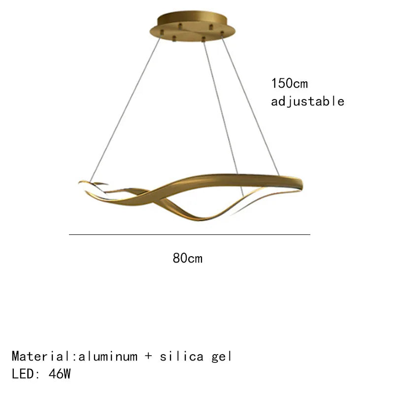 lustre moderne simple anneau irrégulier cordon réglable décoratif