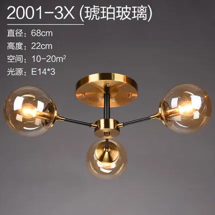 lustre moderne en verre clair pour une déco élégante