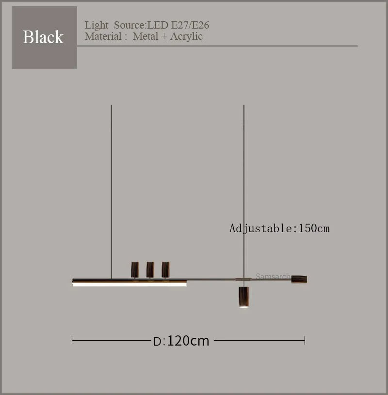 2024 Modern minimalist dining room chandelier high level slotted bar counter kitchen interior decorative lighting