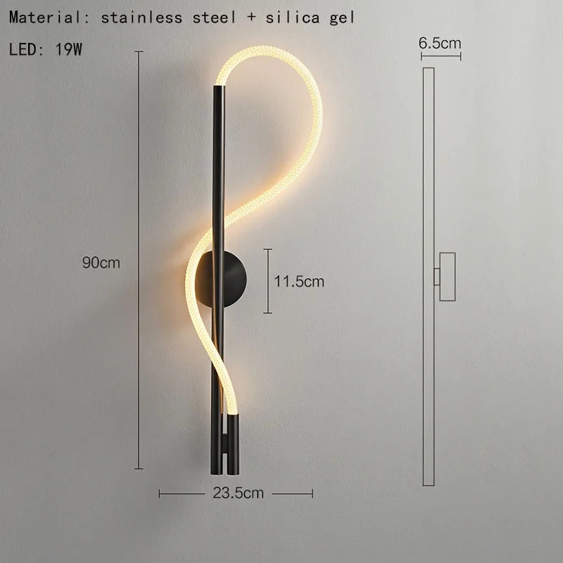 applique murale led en acier inoxydable 	 style tube acrylique
