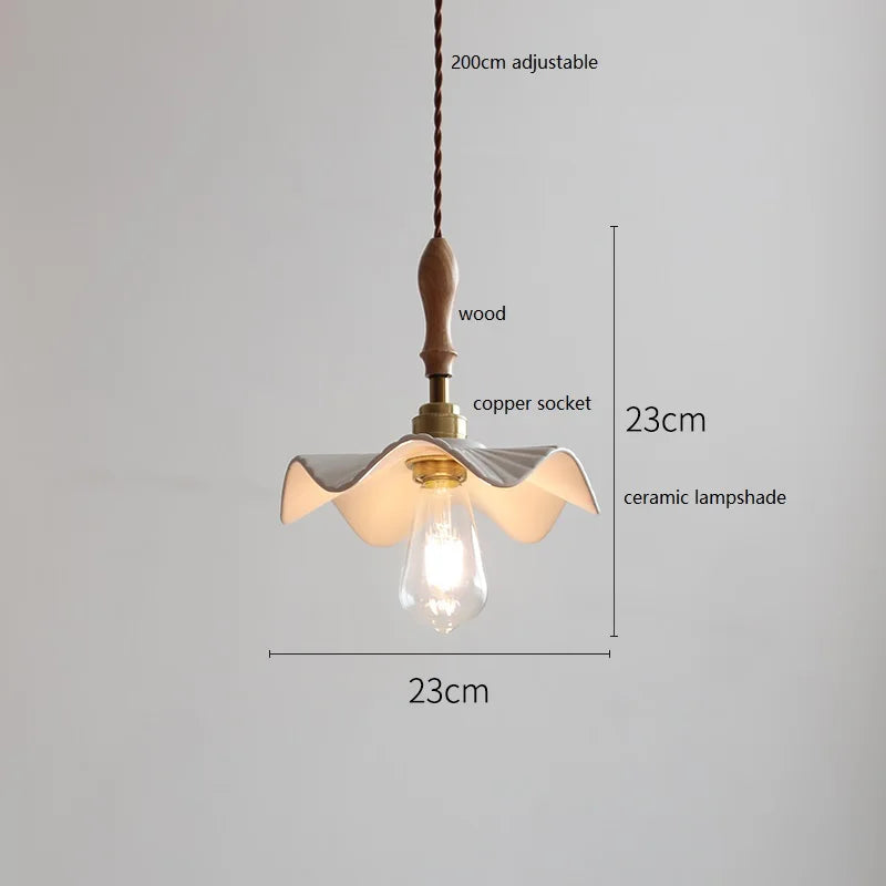 suspension LED en céramique conique design
