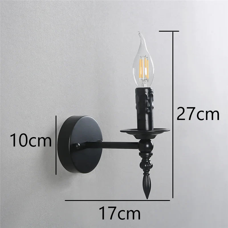 applique murale d'art rétro loft en fer vintage nordique led appliques luminaires