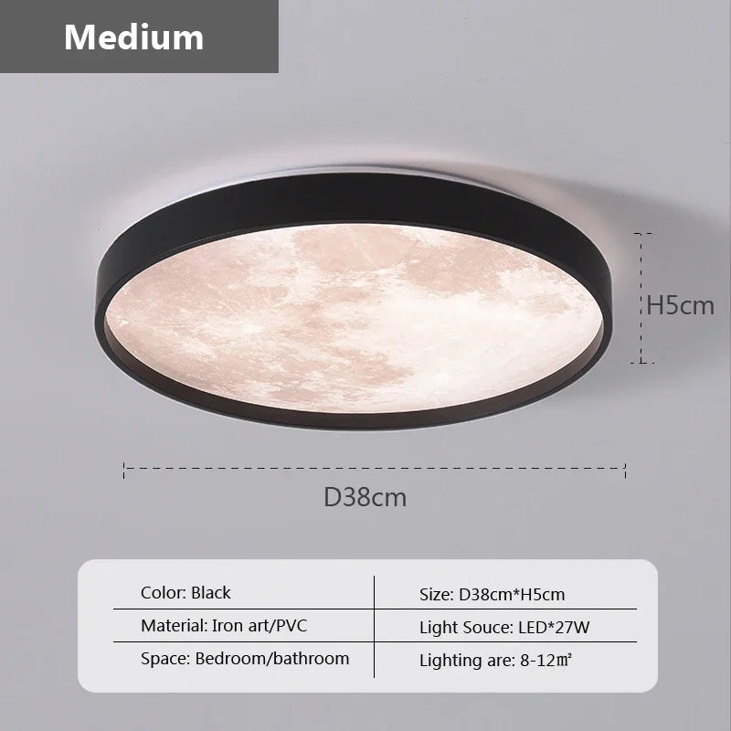 plafonnier led créatif en forme de lune design moderne décoratif