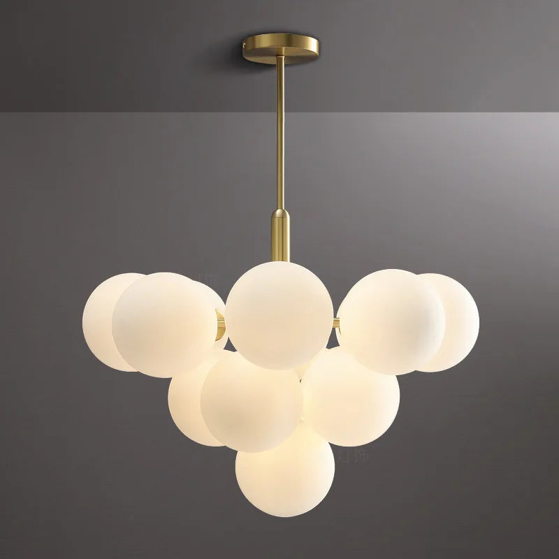 suspension LED design nordique en boule de verre