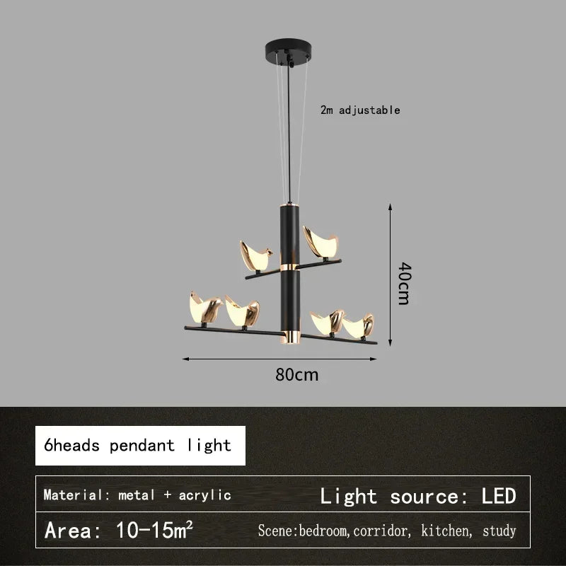 suspension créative en forme d'oiseau pour décoration moderne