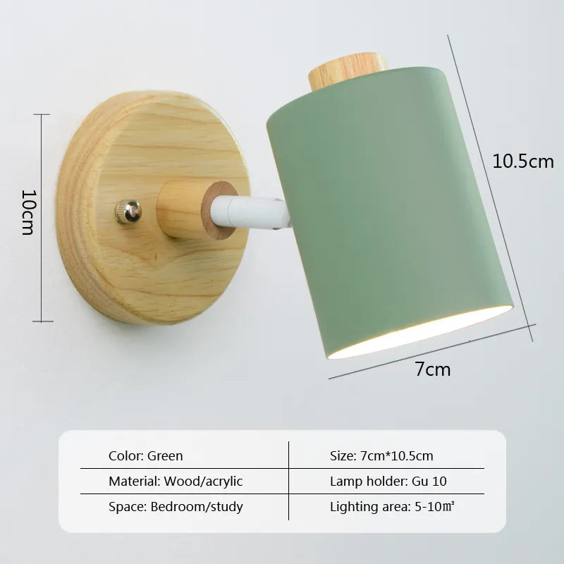 Applique murale nordique lampe de chevet avec interrupteur prise ue/UL Macaron Gu10 Lustre applique étude chambre moderne décor luminaire