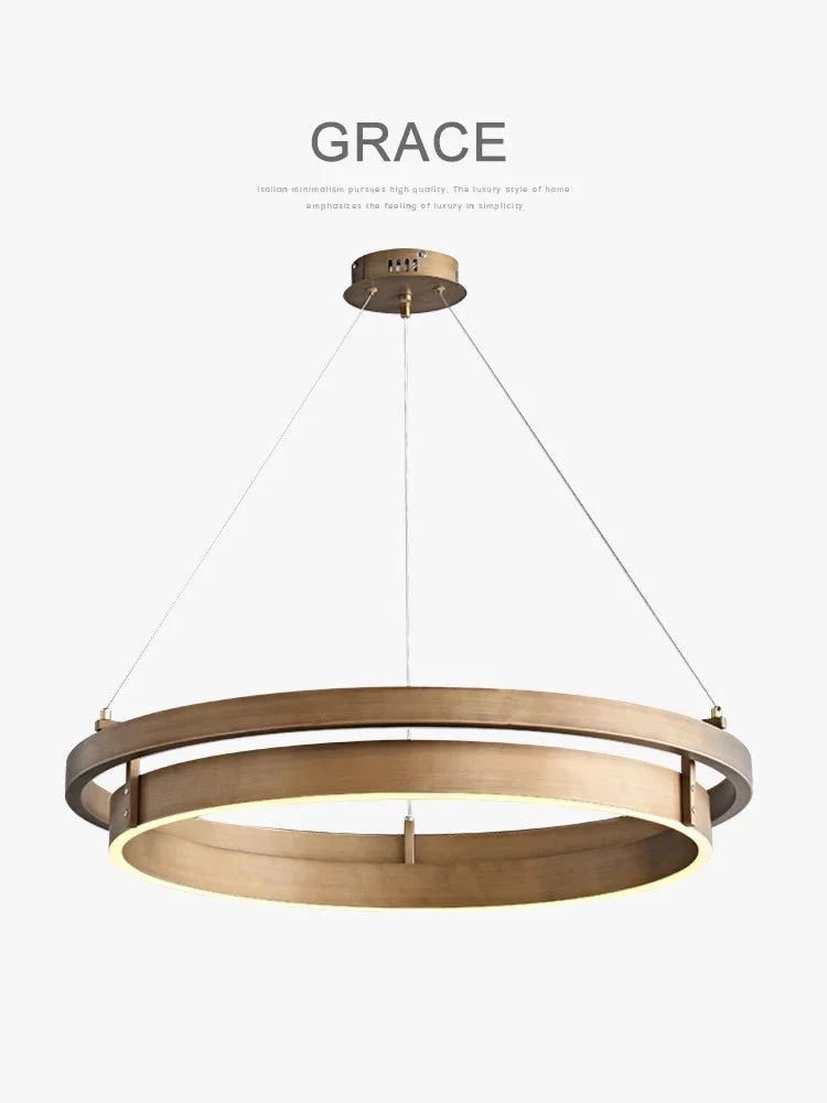 lustre créatif 	 design bronze suspension led à main