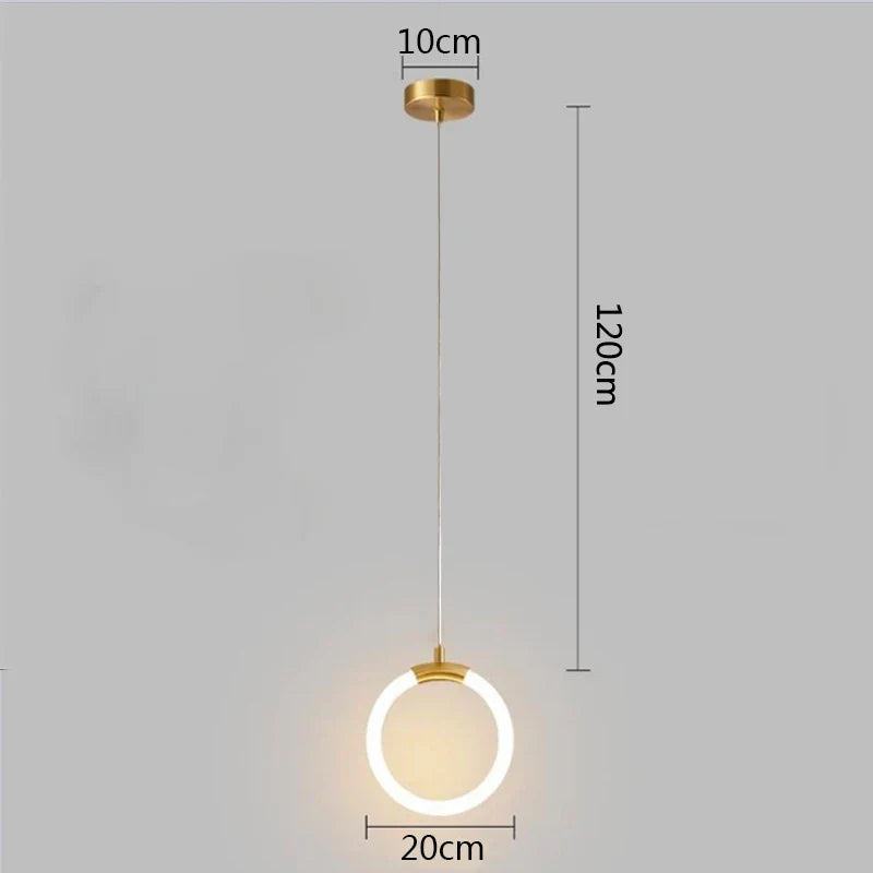 Suspension Anneau suspendu en or LED