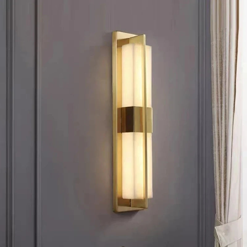 applique murale en marbre cuboïde naturel avec led