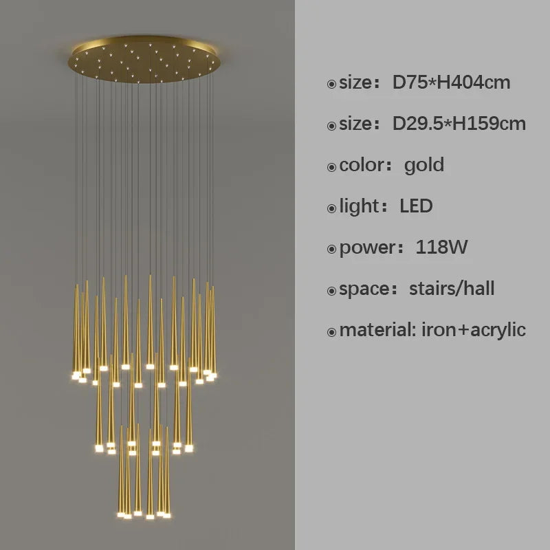 lustre moderne à led pour décoration d'intérieur haut de gamme