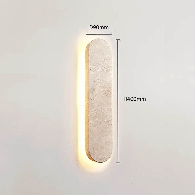 Scandinavie Wabi Sabi Hôtel Couloir Cour Entrée Moderne Pierre Naturelle Extérieure Beige 40CM LED Applique Étanche Appliques Murales