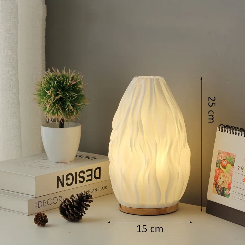 Lampe à poser Abat-jour imprimé en 3D de Style crème française