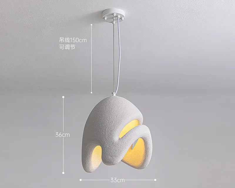 suspension lampe art moderne créatif nordique wabi sabi éclairage décoration