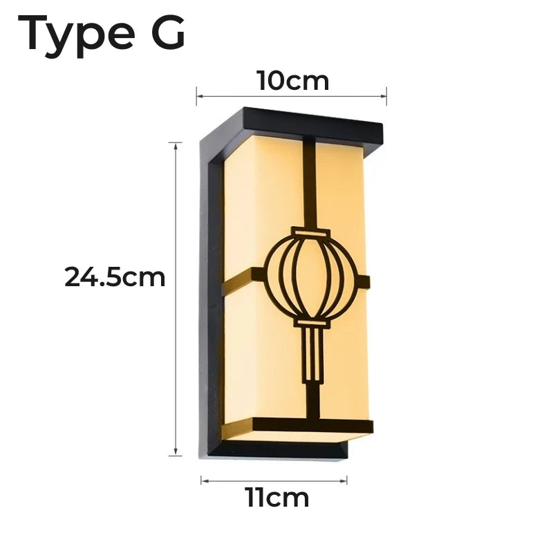 LED applique extérieure en plastique/aluminium porte d'entrée étanche IP65 applique jardin Patio terrasse maison luminaire mural