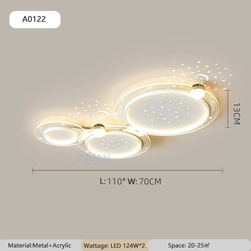 Luxury Minimalist Living Room LED Ceiling Light Starry Sky Projection Metal Cloud Ceiling Lamp For Bedroom Dining Table Home