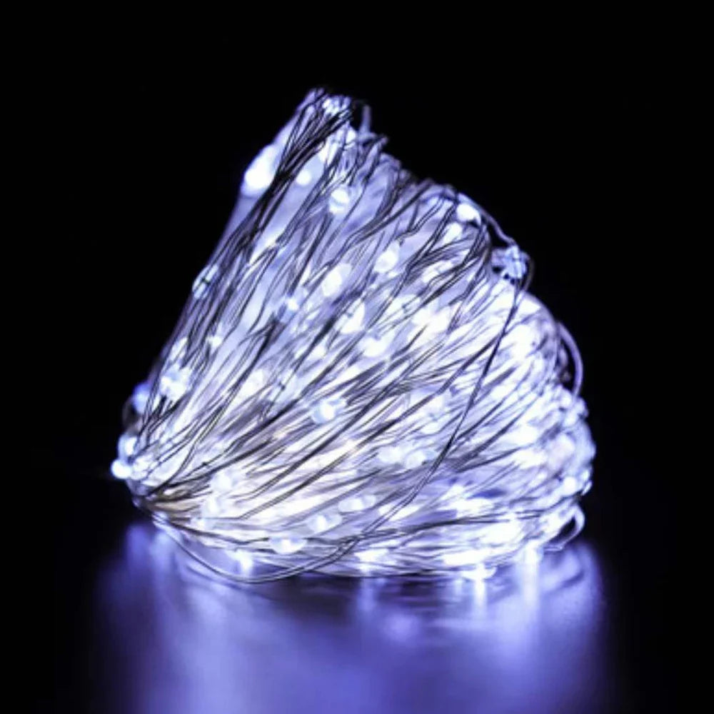 guirlande lumineuse led en fil de cuivre étanche à piles décorative