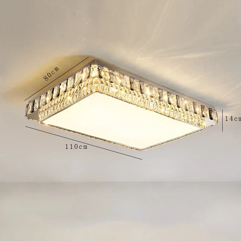 plafonnier led en cristal de luxe rond moderne
