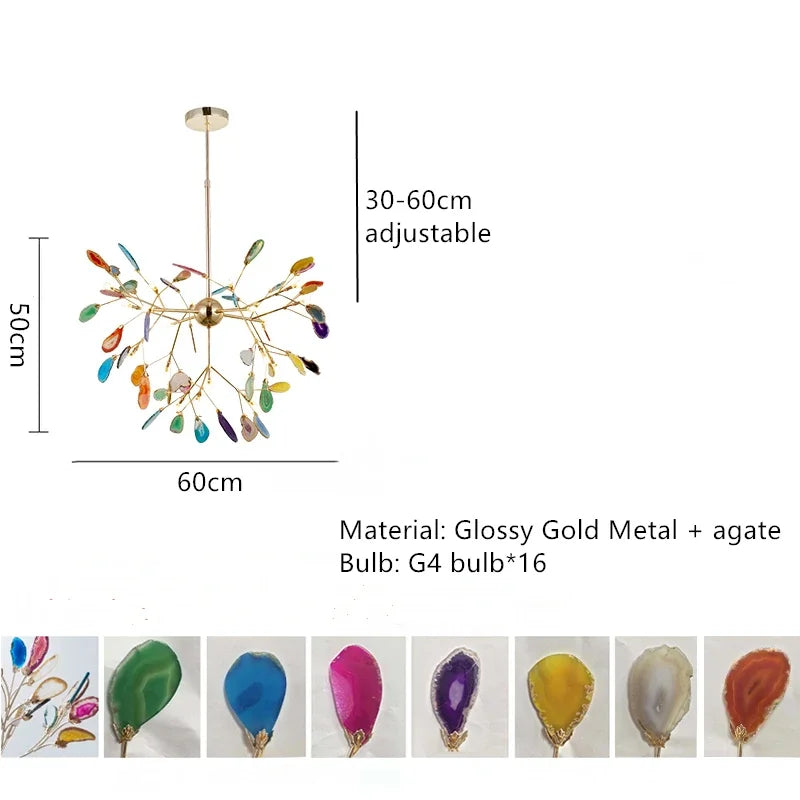 lustre luciole créatif en agate design postmoderne élégant
