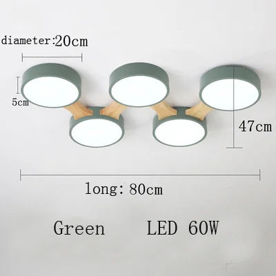 plafonnier moderne en bois avec éclairage led intérieur