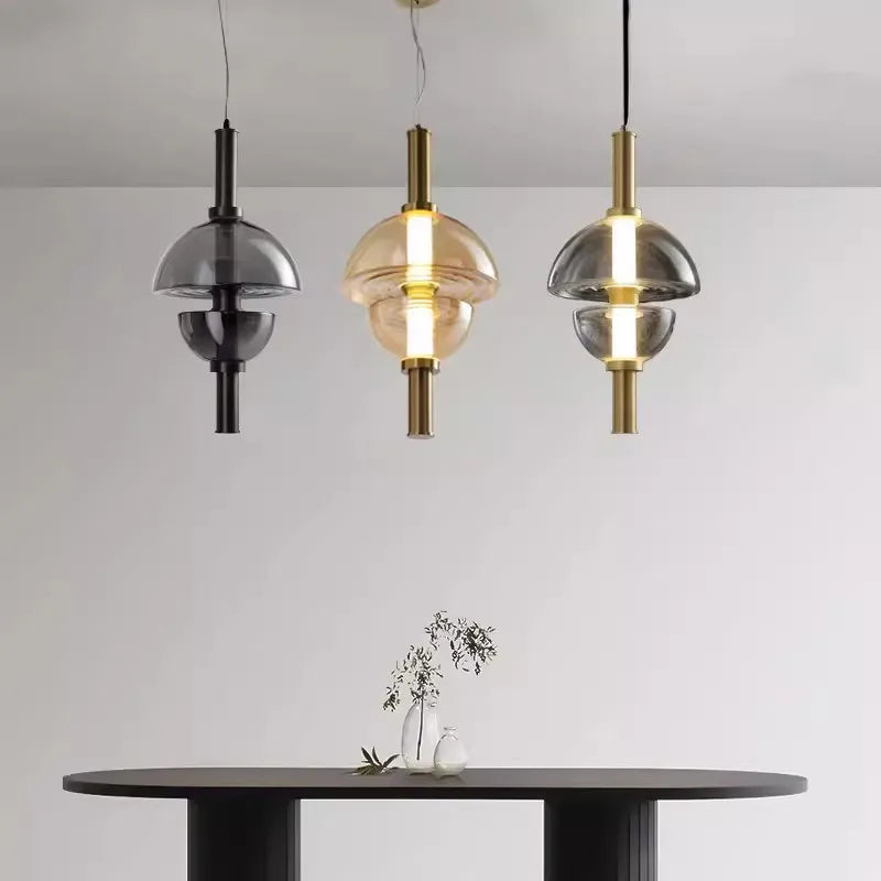 lustre moderne en verre design minimaliste pour restaurant et café