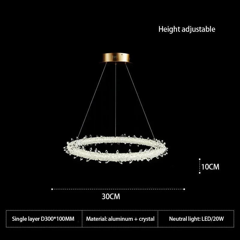 lustre moderne en cristal design pour décoration intérieure élégante