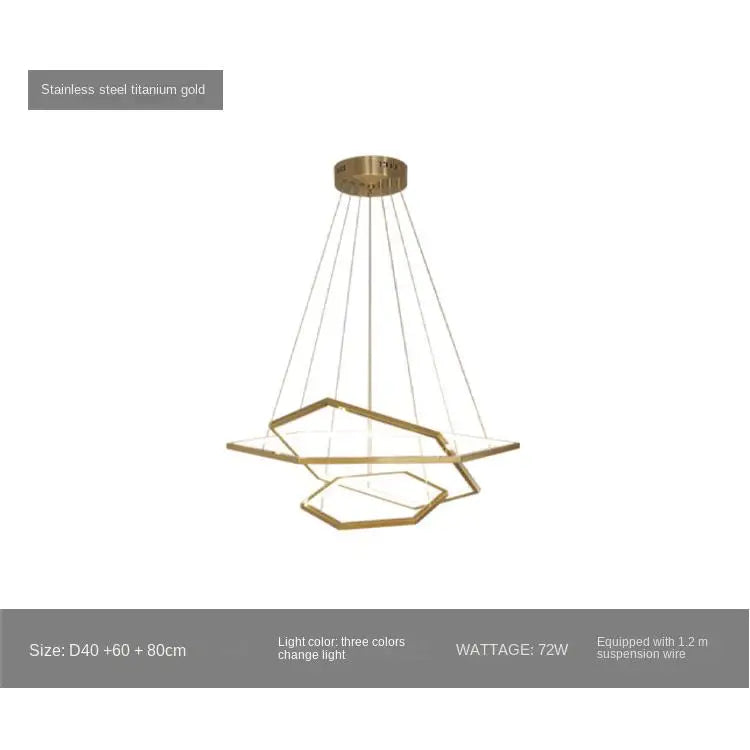 lustre hexagone led simple moderne luxe suspension
