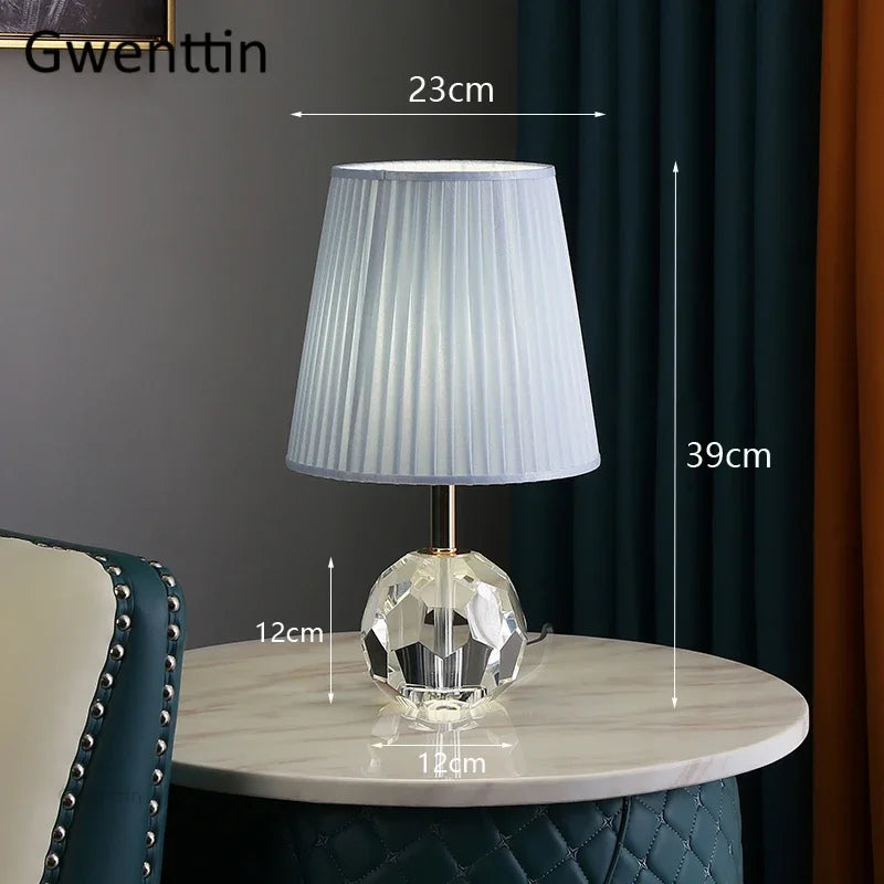 lampe à poser moderne en cristal pour décoration intérieure et éclairage