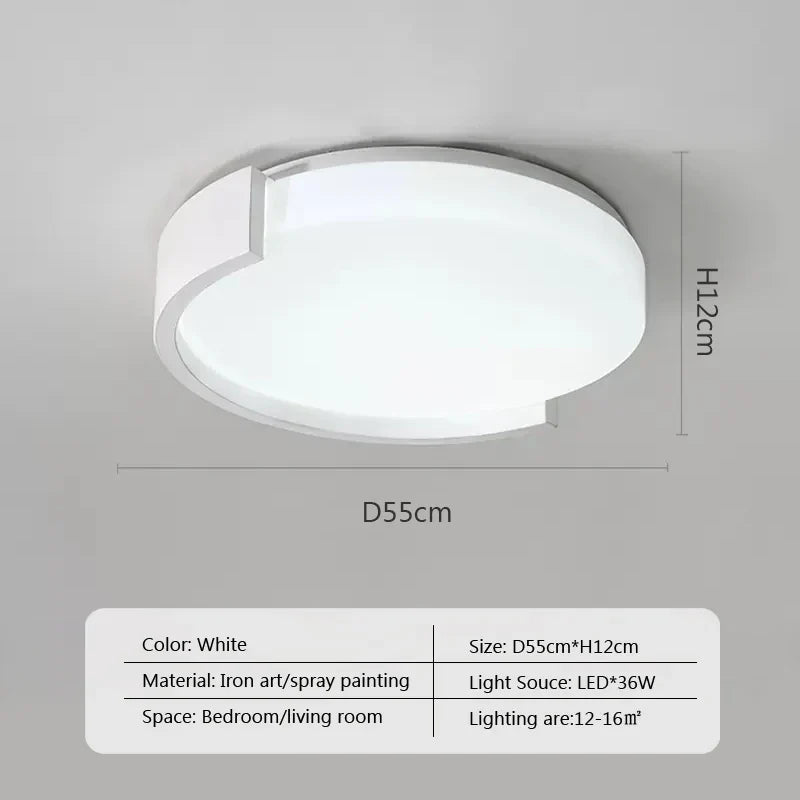 plafond moderne à leds simple décoratif lumière loft lampe ronde