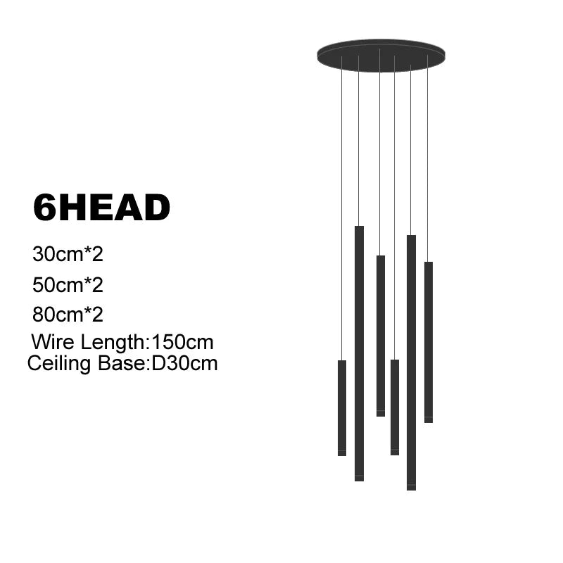 lustre minimaliste postmoderne en métal led double loft éclairage intérieur