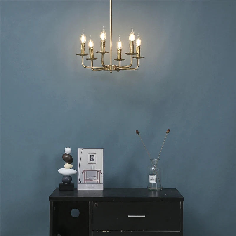 lustre moderne simple en fer avec lumière créative