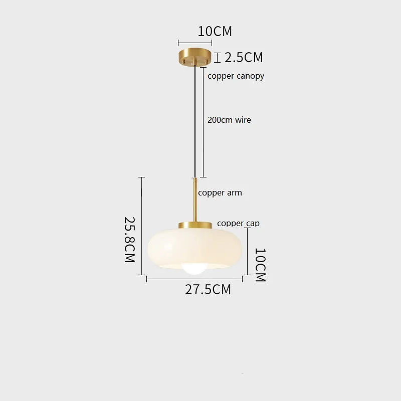 IWHD nordique plafond moderne à LEDs lampe maison éclairage intérieur chambre salon salle à manger cuivre jaune verre abat-jour lampara