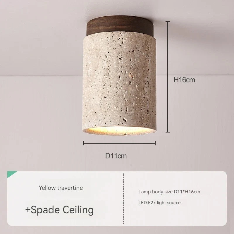 applique murale led wabi-sabi en pierre naturelle