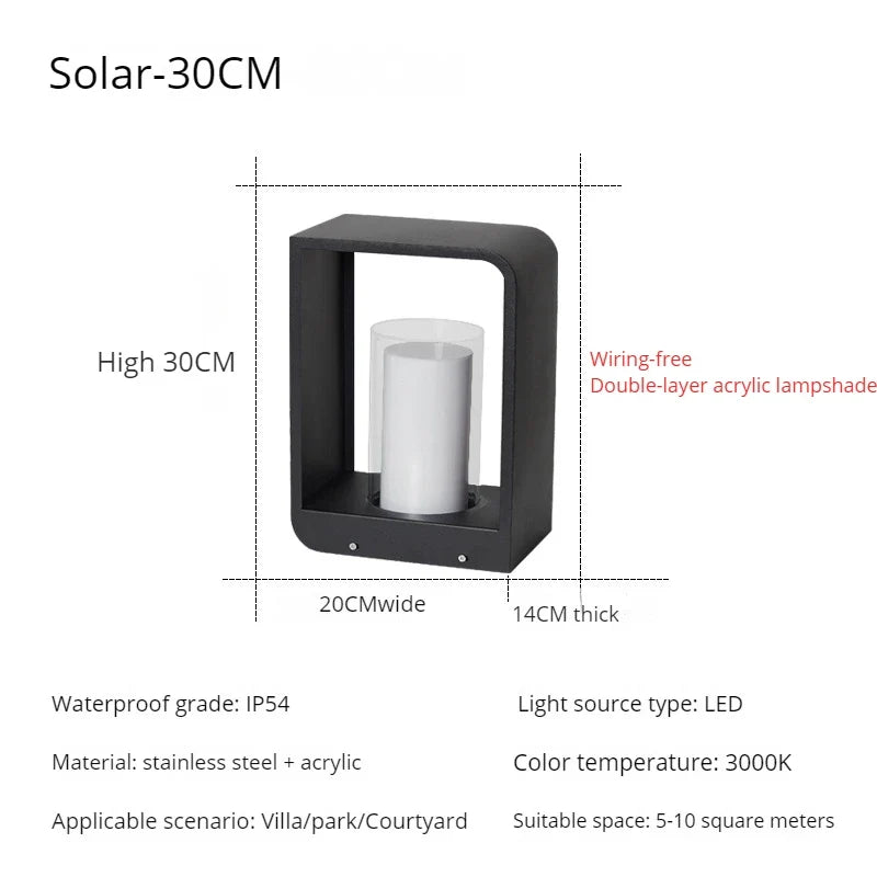 Lampe de jardin moderne solaire LED clôture lumière IP54 extérieur étanche ambiance éclairage pelouse lumières Villa cour décor lampadaires