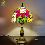 lampe à poser design scandinave vitrail antique en métal