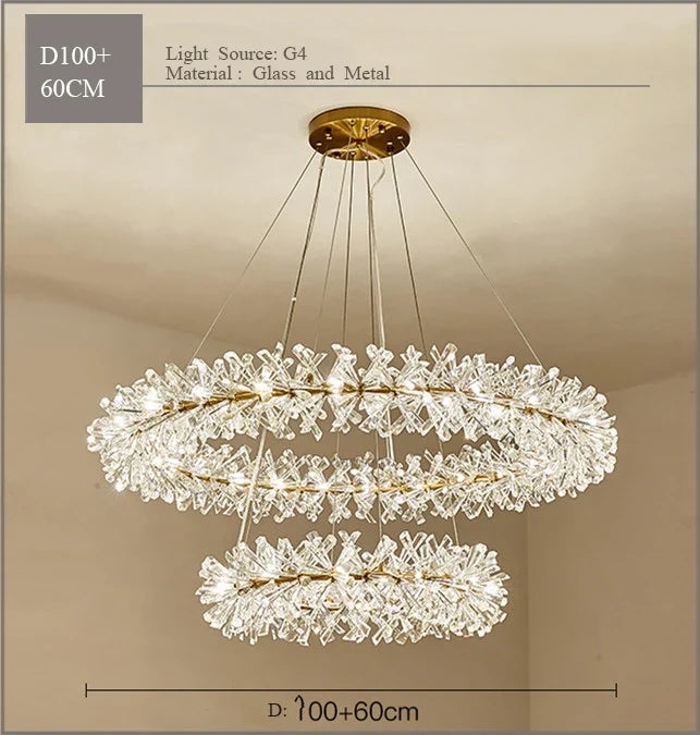 lustre en cristal moderne pour un éclairage intérieur élégant