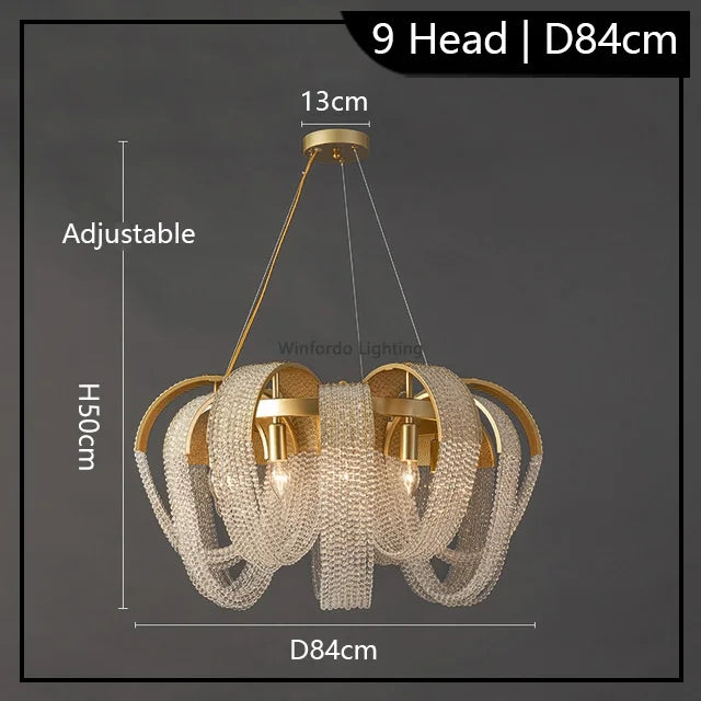 lustre en cristal de luxe modèle original