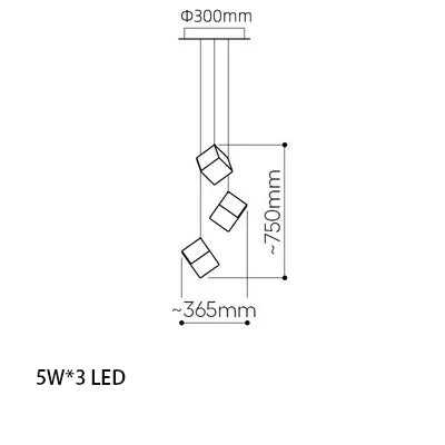 Modern cubic design villa pendant lights, Nordic living room, hotel lobby lights, restaurant, bar interior decoration lights