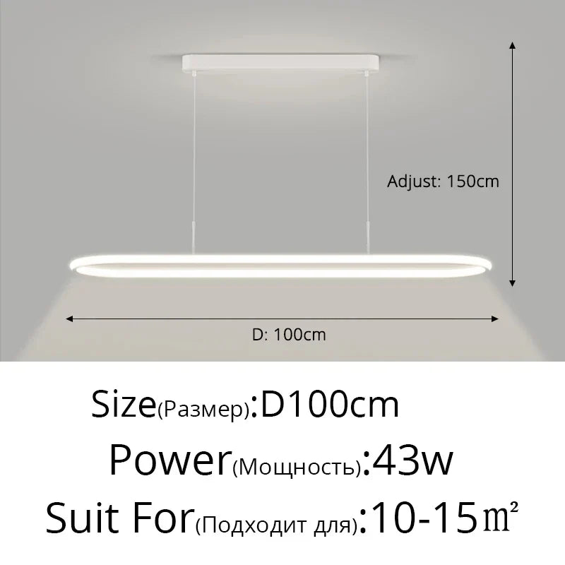 suspension led modernes rectangle pour intérieur