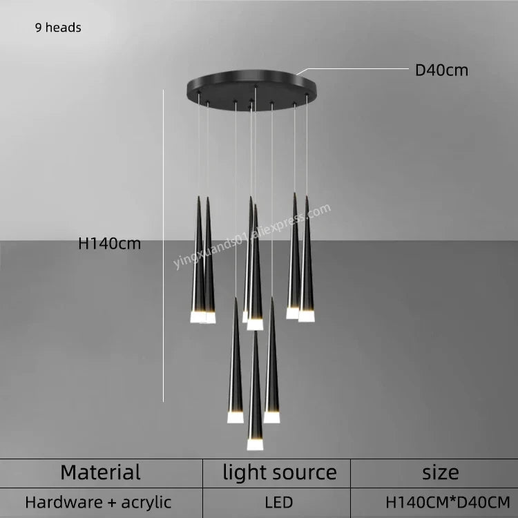 lustre suspendu moderne à LED pour intérieur contemporain
