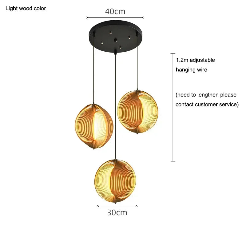 suspension en bois wabi sabi pour décoration intérieure moderne