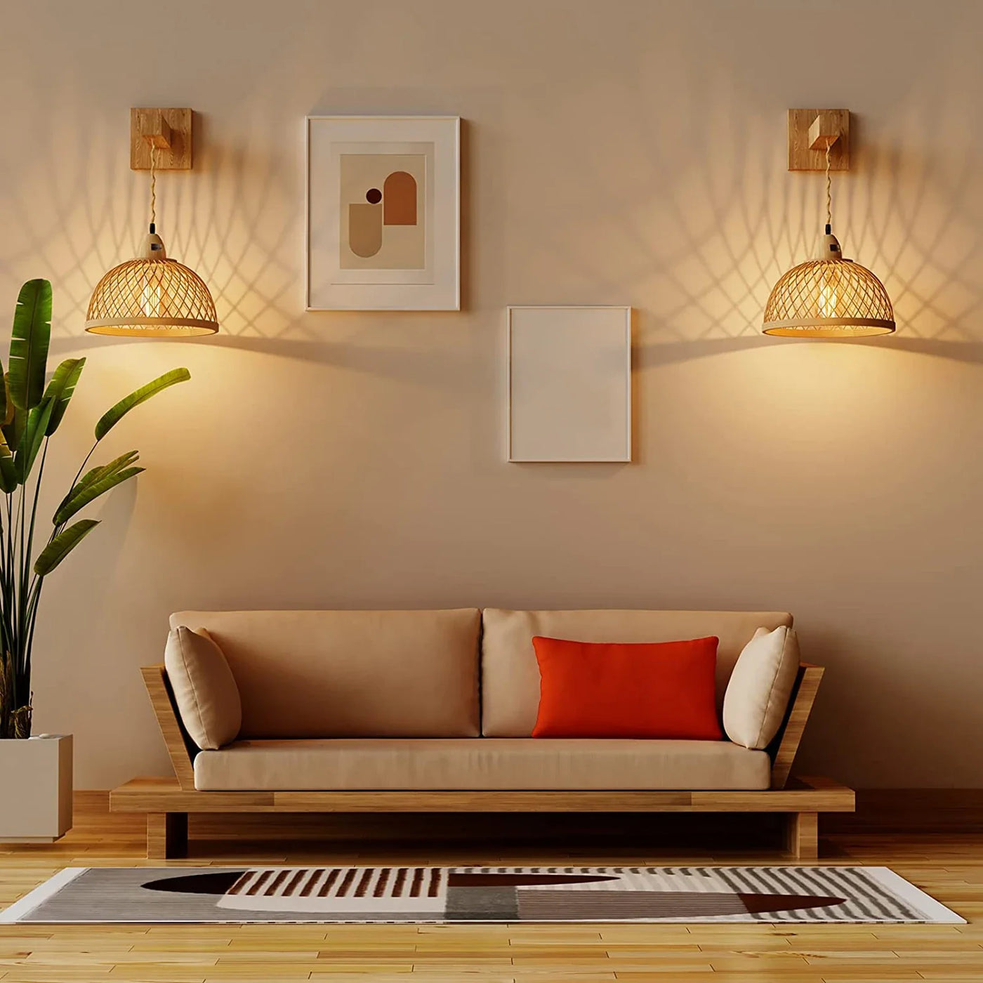 Applique murale en rotin luminaire Boho applique murale applique murale lampe de chevet pour grange salon Loft salle de bain porche