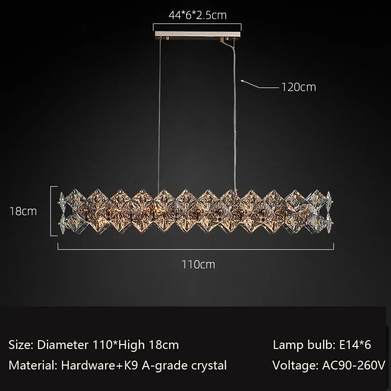 lustre en cristal design minimaliste pour un intérieur élégant