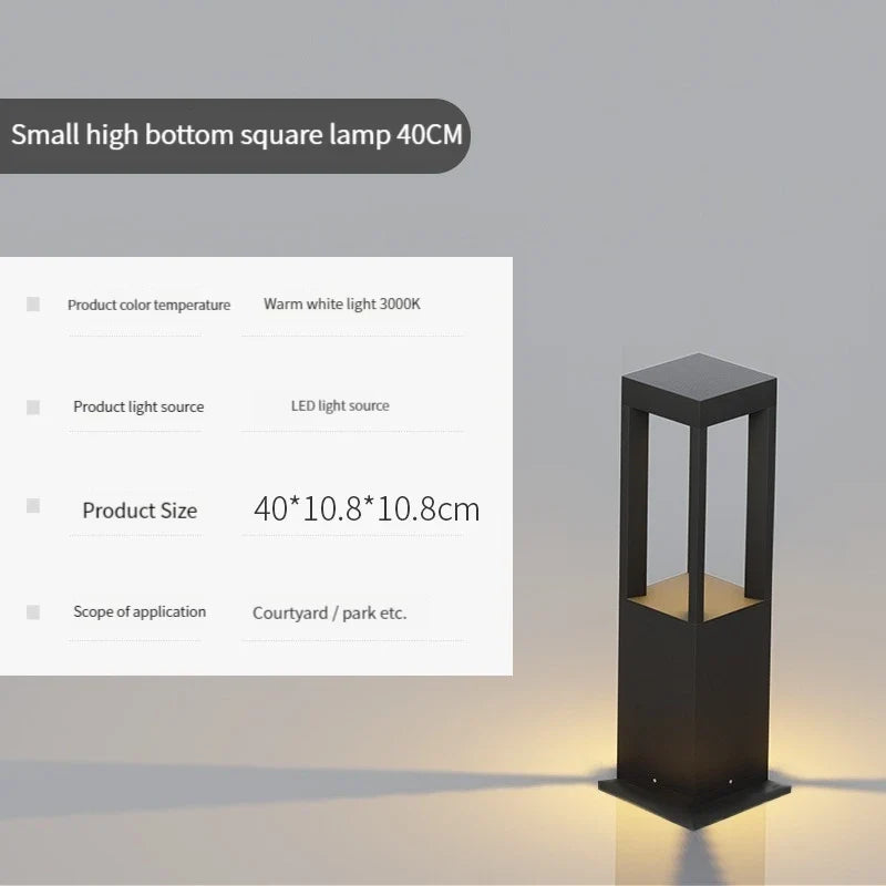 lampe de jardin moderne étanche en aluminium pour extérieur