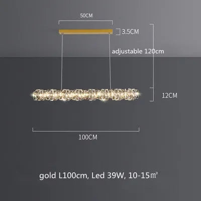 lustre cristal moderne avec télécommande dimmable pour restaurant