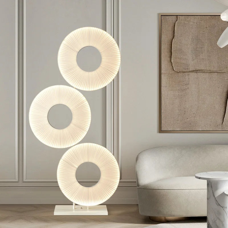 lustre moderne en tissu iris led pour décoration d'hôtel
