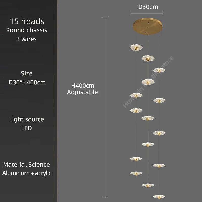 lustre moderne à led pour éclairage intérieur décoratif