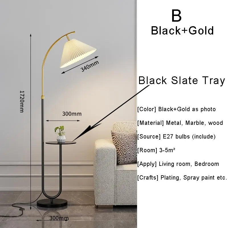 lampadaire nordique à led abat-jour en tissu pour décoration intérieure