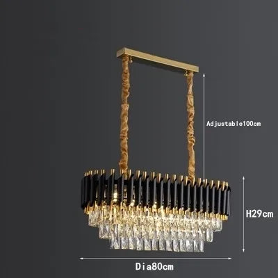 lustre moderne de luxe en cristal k9 led suspendu